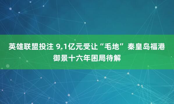 英雄联盟投注 9.1亿元受让“毛地” 秦皇岛福港御景十六年困局待解