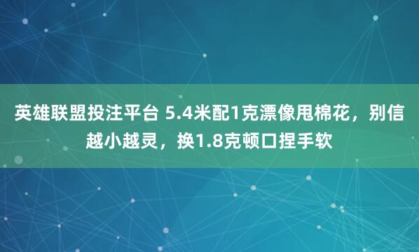 英雄联盟投注平台 5.4米配1克漂像甩棉花，别信越小越灵，换1.8克顿口捏手软